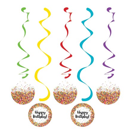 Creative Converting Confetti Sprinkles Dizzy Danglers, 30", 30PK 324672